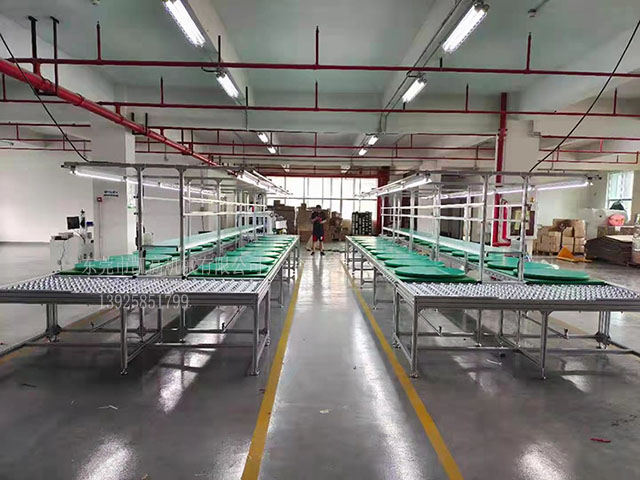 牛眼台雙層工裝板滾筒手推組裝線